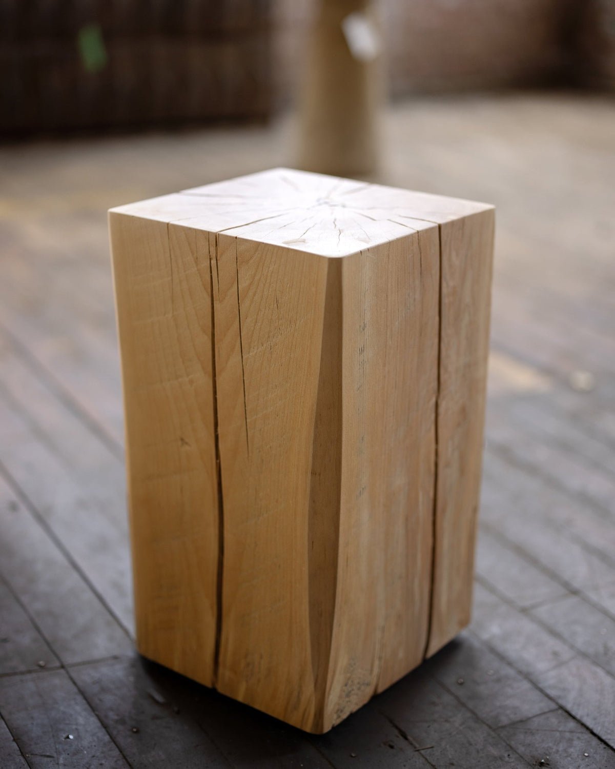 Hyo Table Wisdom | Beech Solid Wood Cube Side Table - Aware House