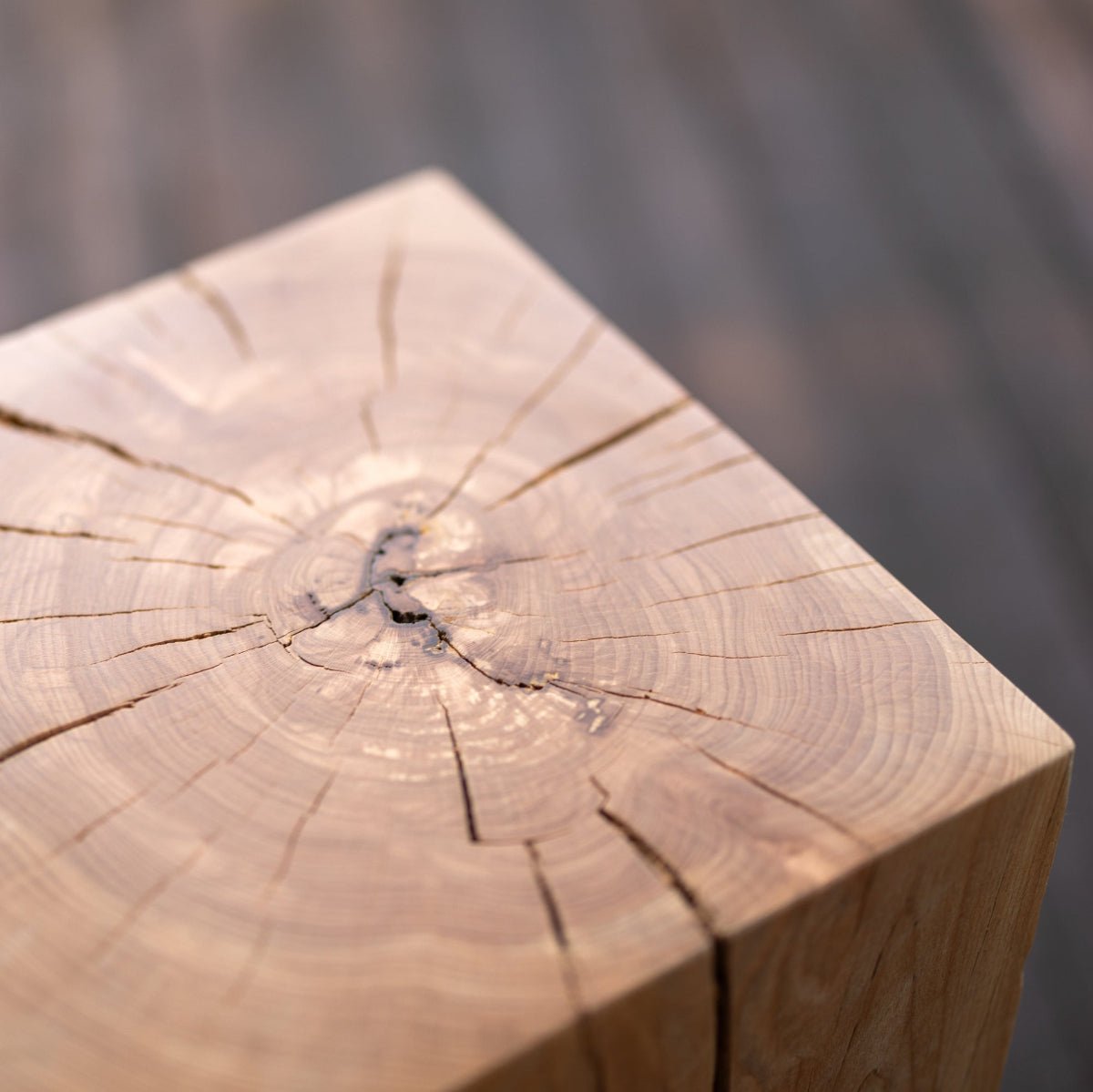 Hyo Table Wisdom | Beech Solid Wood Cube Side Table - Aware House