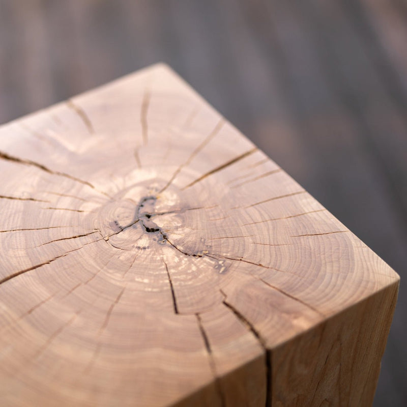 Hyo Table Wisdom | Beech Solid Wood Cube Side Table-zoom-