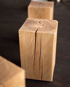 Hyo Table Wisdom | Beech Solid Wood Cube Side Table - Aware House