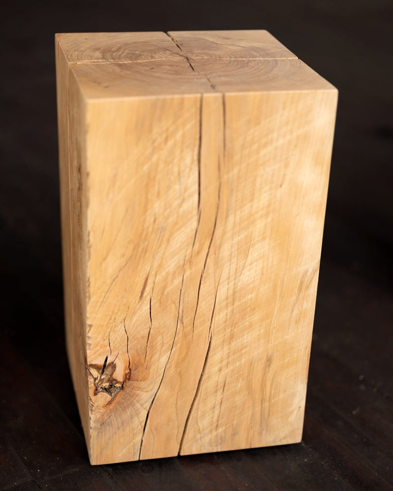 Hyo Table Wisdom | Beech Solid Wood Cube Side Table-zoom-