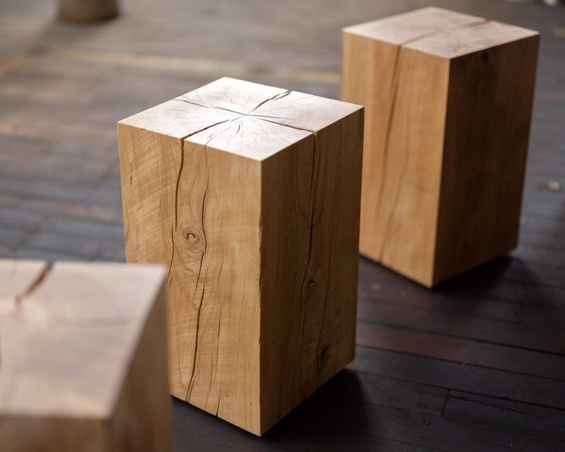 Hyo Table Wisdom | Beech Solid Wood Cube Side Table-zoom-