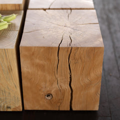 Hyo Table Wisdom | Beech Solid Wood Cube Side Table - Aware House