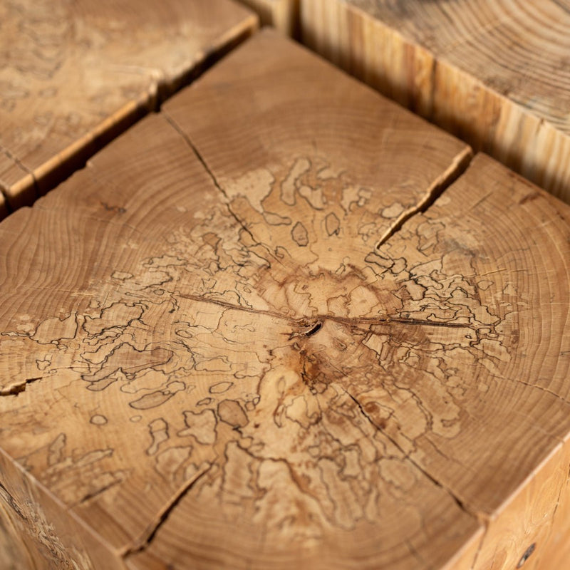 Hyo Table Wisdom | Beech Solid Wood Cube Side Table-zoom-