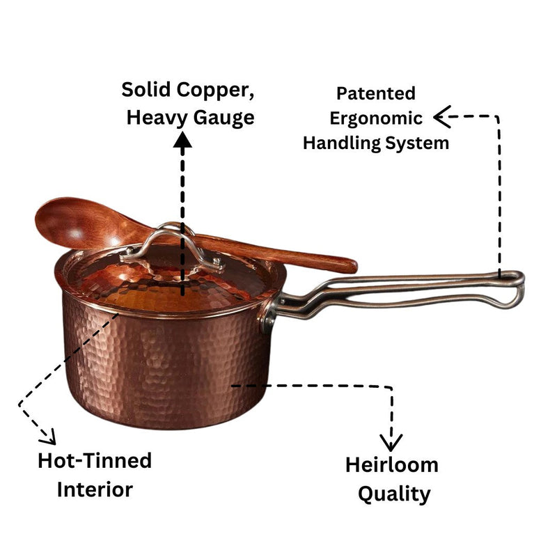 Hammered Copper Saucepan-zoom-