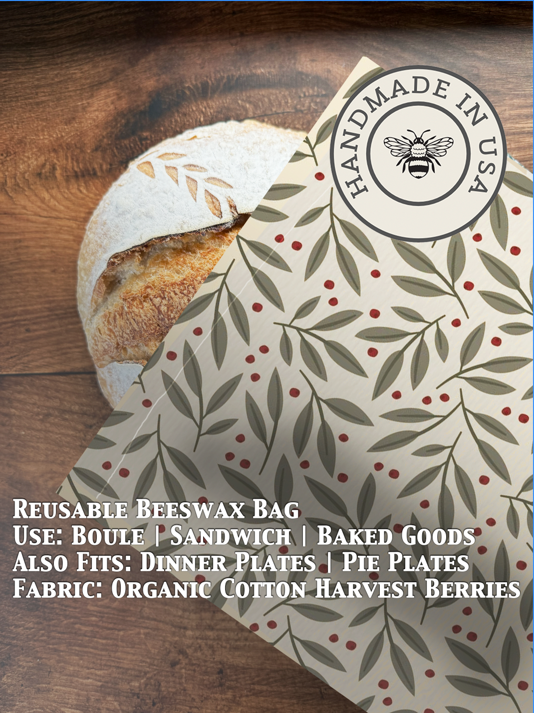 Beeswax Bread Bag | Reusable Cotton Food Storage Bag-71