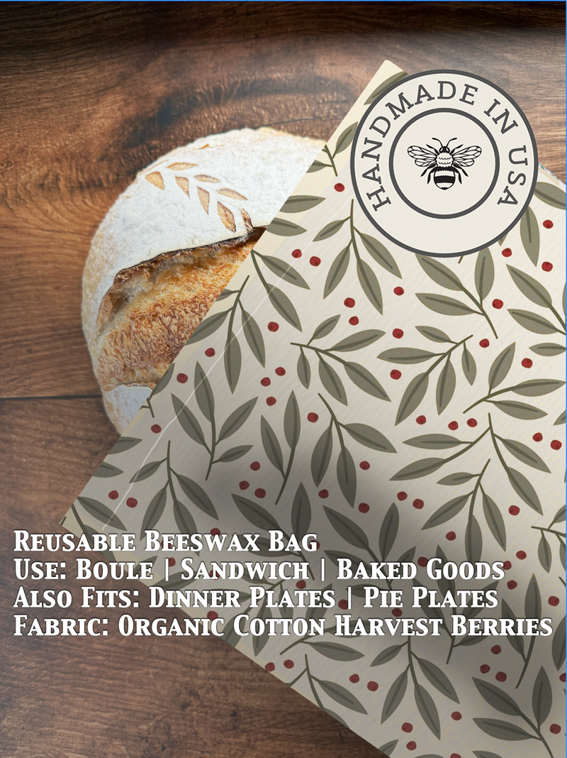 Beeswax Bread Bag | Reusable Cotton Food Storage Bag-zoom-