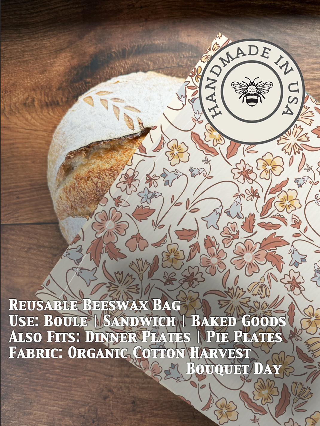 Beeswax Bread Bag | Reusable Cotton Food Storage Bag-zoom-74