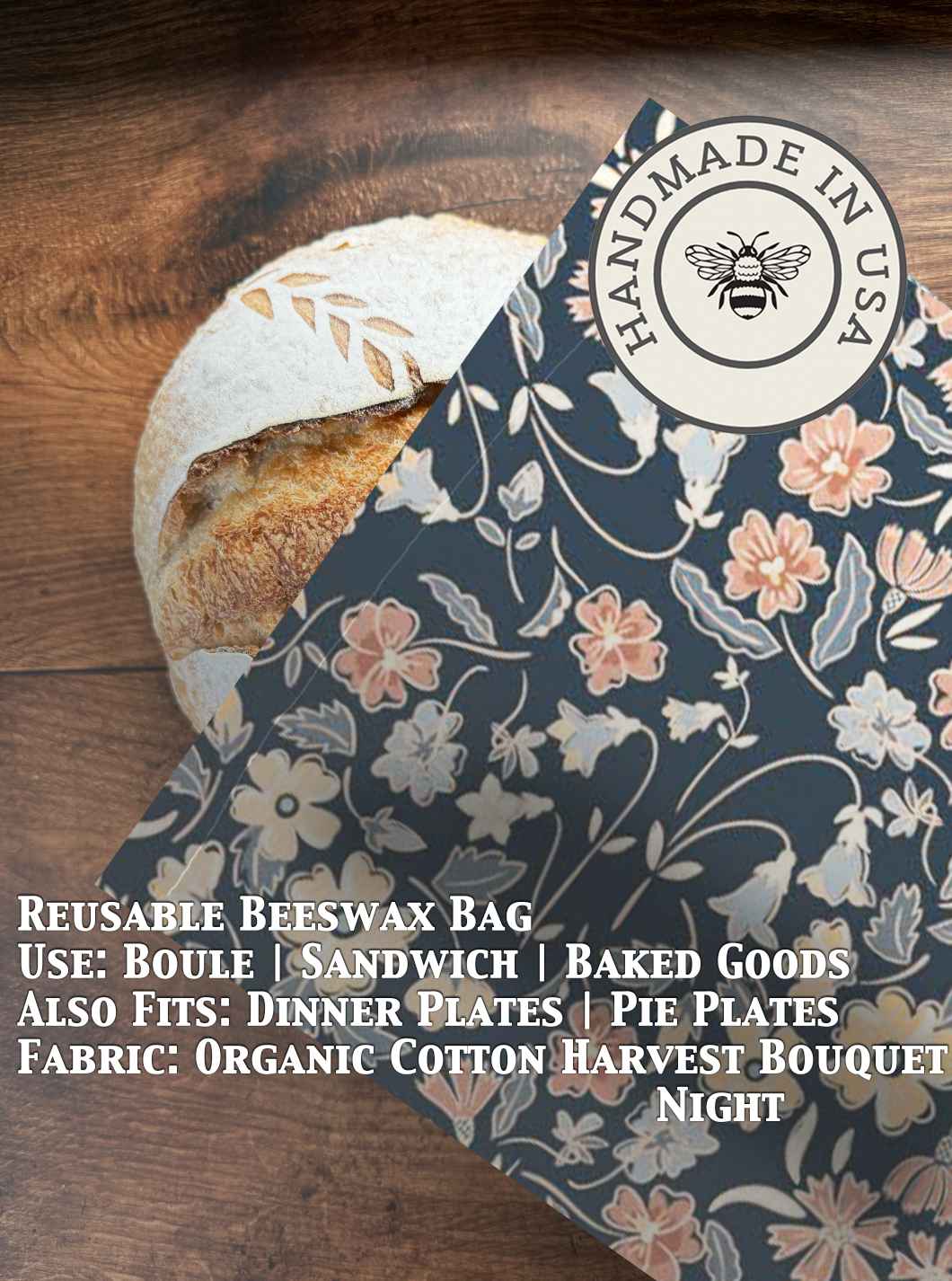 Beeswax Bread Bag | Reusable Cotton Food Storage Bag-zoom-73