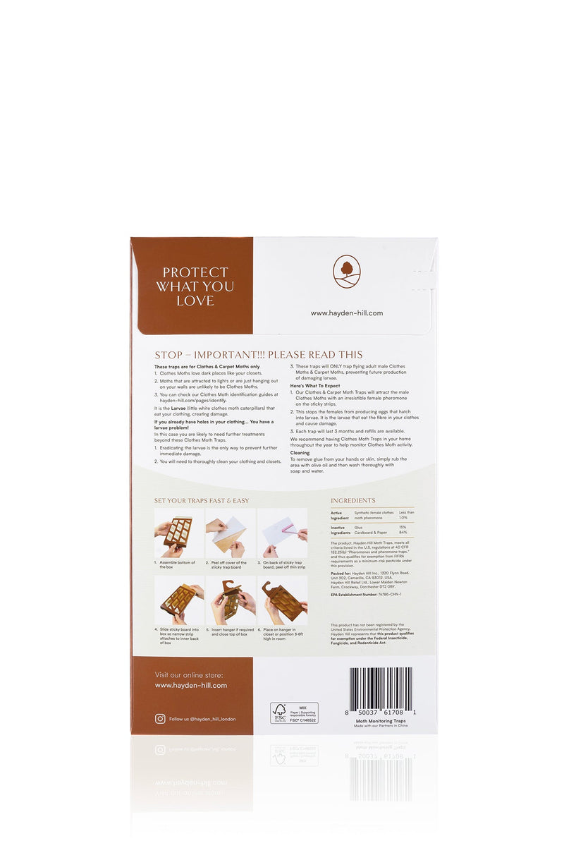 Powerful Clothes Moth Traps | 3-Pack | Odorless & Non-Toxic-zoom-