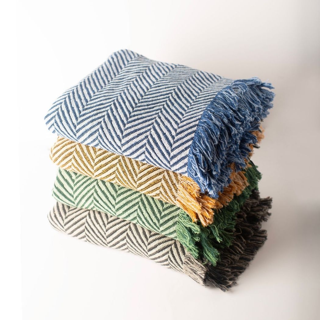 Henry — Goldenrod Colorway - Reversible Woven Blanket with Fringe-zoom-6