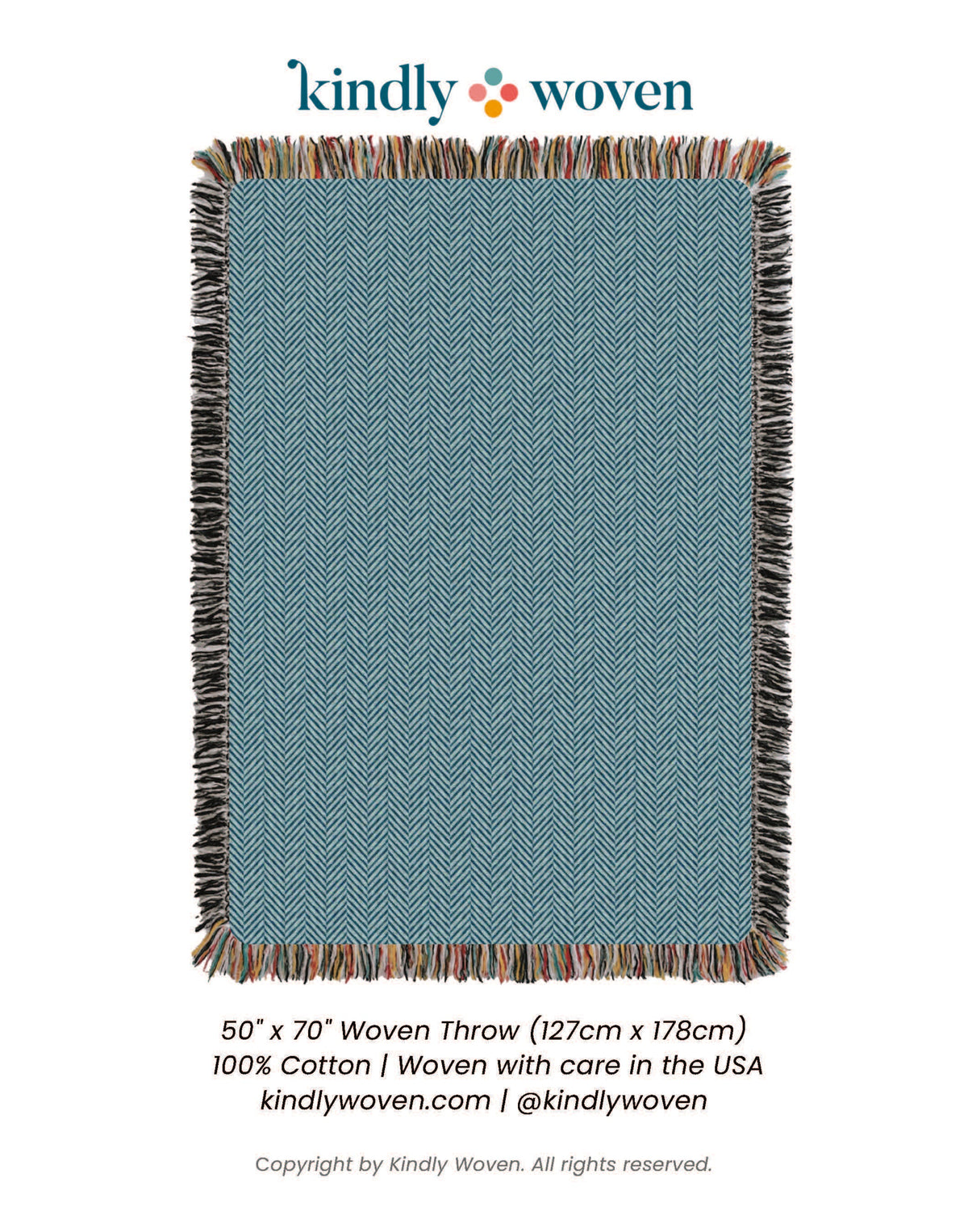 Henry — Chambray - Reversible Woven Blanket with Fringe-7
