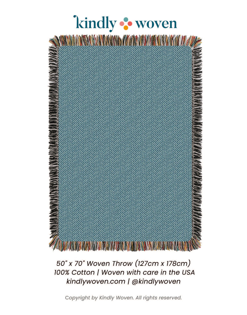 Henry — Chambray - Reversible Woven Blanket with Fringe-zoom-