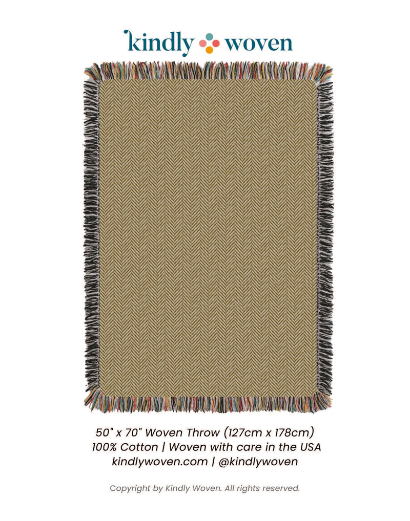 Henry — Goldenrod Colorway - Reversible Woven Blanket with Fringe-zoom-