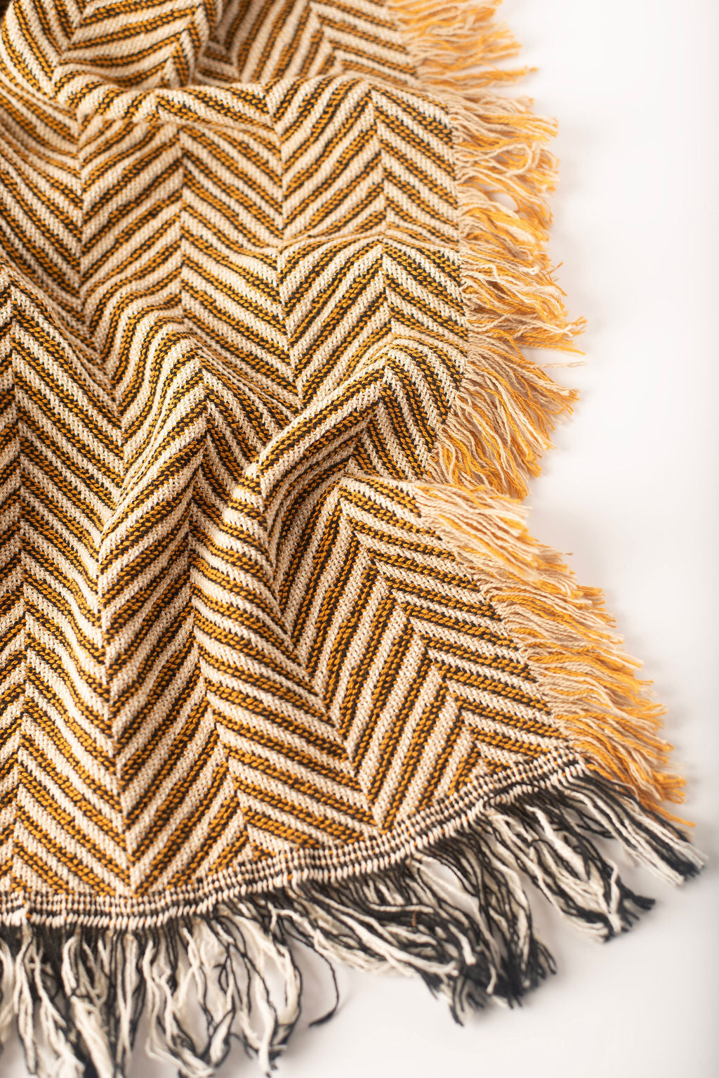Henry — Goldenrod Colorway - Reversible Woven Blanket with Fringe-1