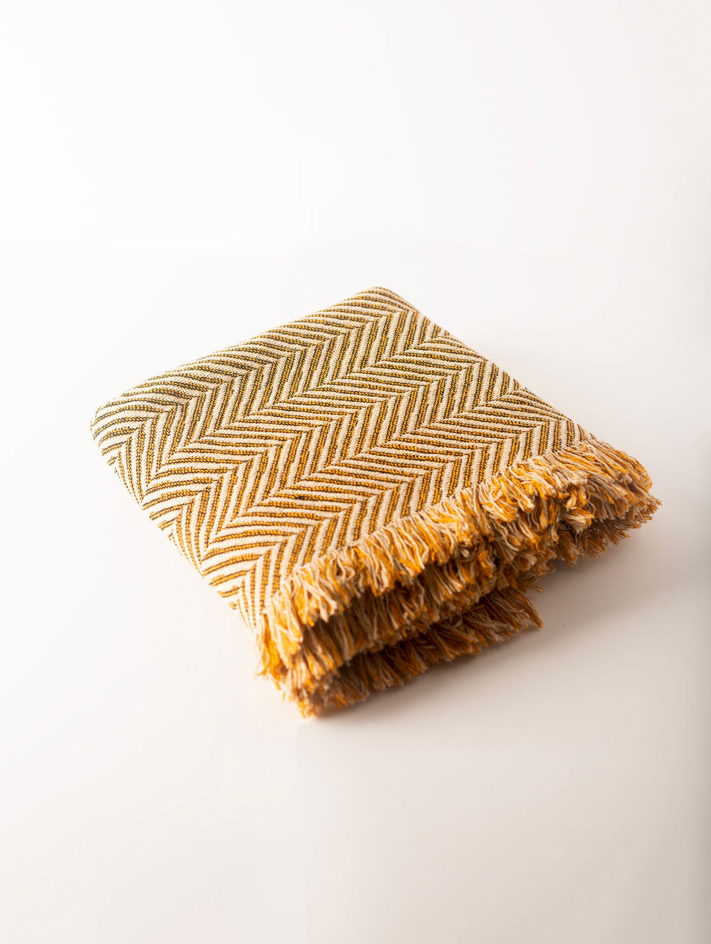 Henry — Goldenrod Colorway - Reversible Woven Blanket with Fringe-3