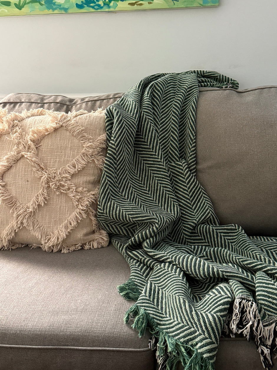 Henry — Goldenrod Colorway - Reversible Woven Blanket with Fringe