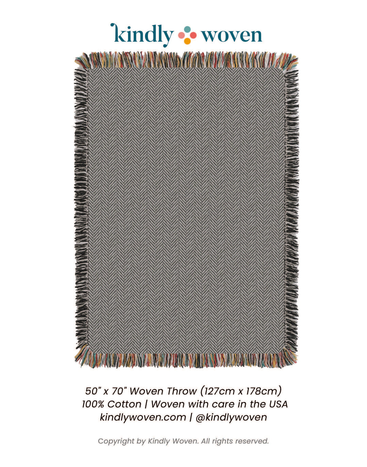 Henry — Stone Colorway - Reversible Woven Blanket with Fringe-zoom-8