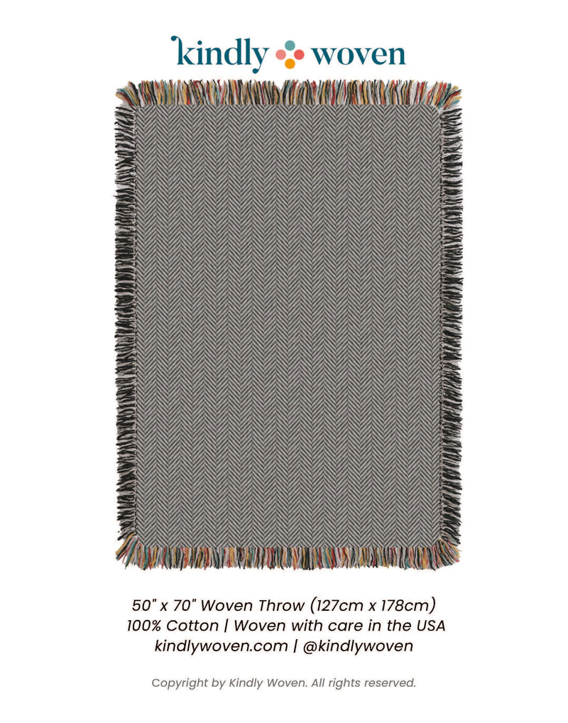 Henry — Stone Colorway - Reversible Woven Blanket with Fringe-zoom-