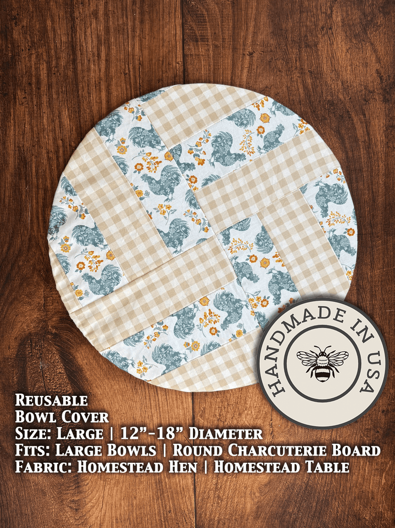 Large Reusable Cotton Bowl Cover | Eco-Friendly Kitchen Cover-zoom-