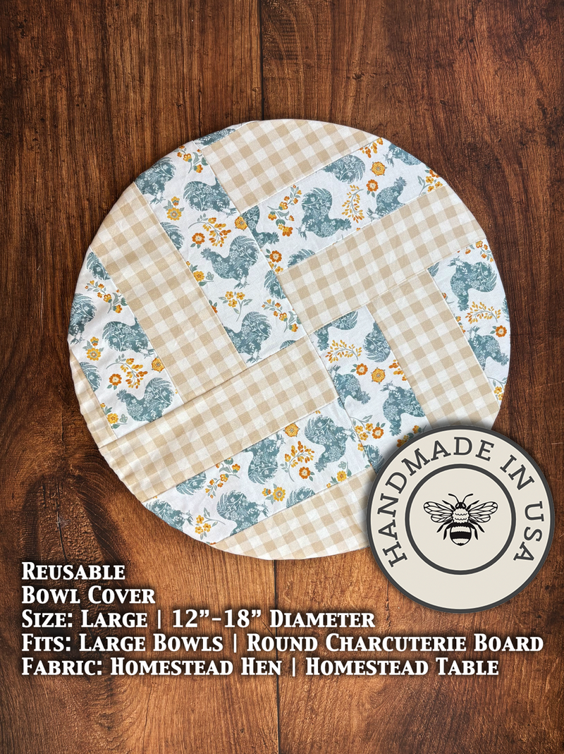 Large Reusable Cotton Bowl Cover | Eco-Friendly Kitchen Cover-zoom-