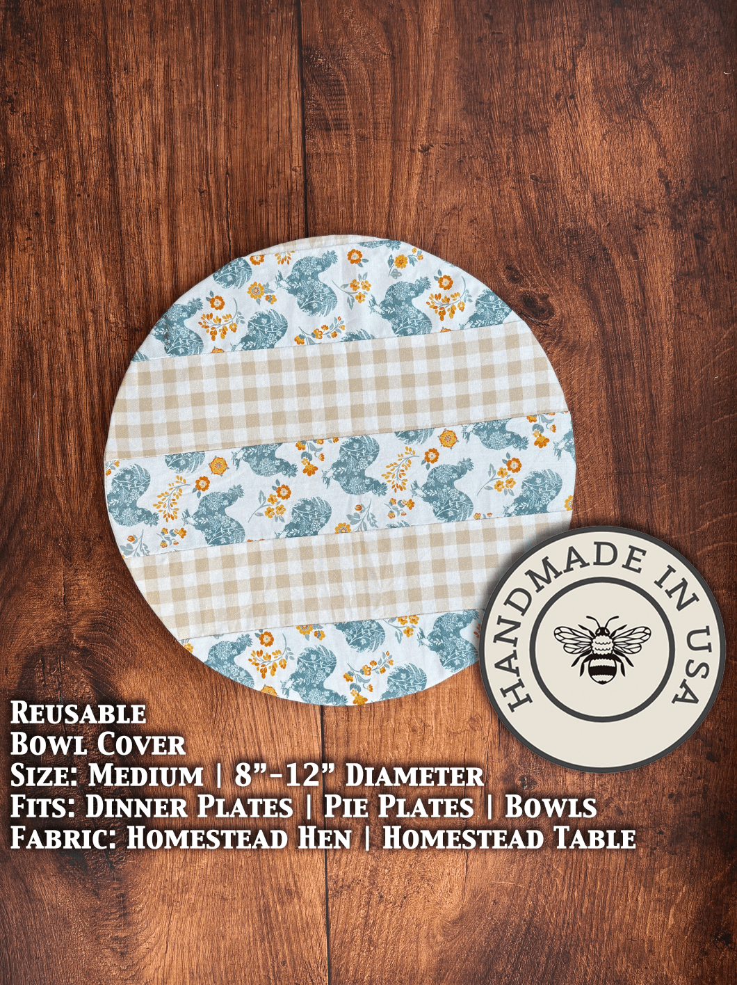 Medium Reusable Cotton Bowl & Banneton Cover | Eco-Friendly Kitchen Cover - Aware House - Five Oaks Farm -