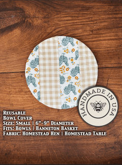 Small Reusable Cotton Bowl & Banneton Cover | Eco-Friendly Kitchen Cover - Aware House - Five Oaks Farm -