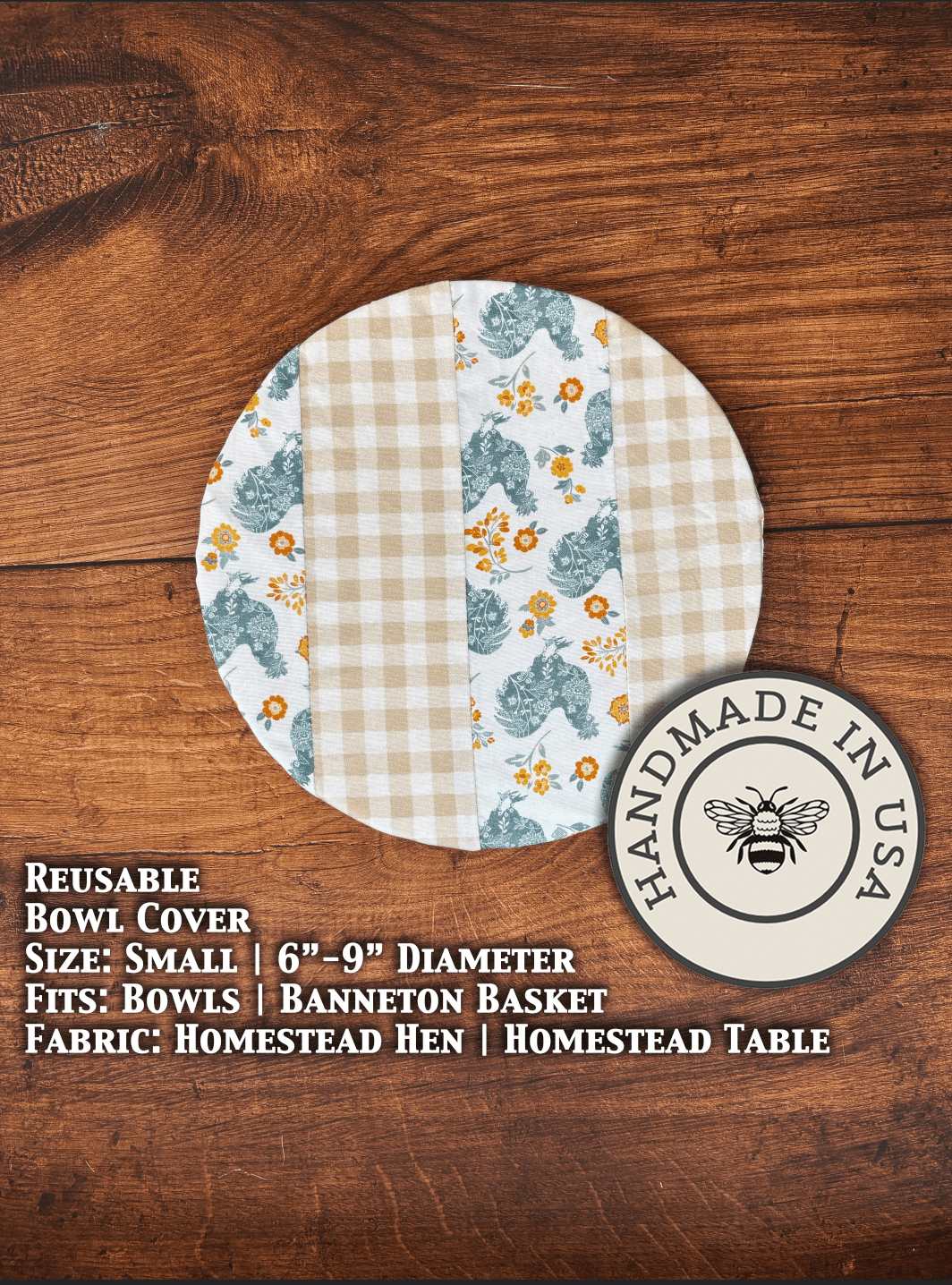 Small Reusable Cotton Bowl & Banneton Cover | Eco-Friendly Kitchen Cover - Aware House - Five Oaks Farm -