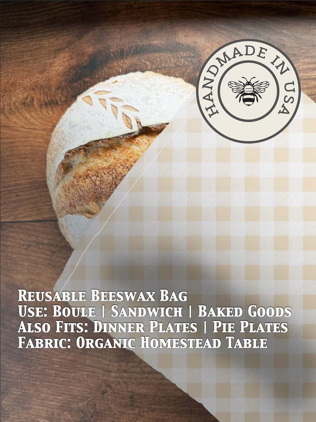 Beeswax Bread Bag | Reusable Cotton Food Storage Bag-zoom-53