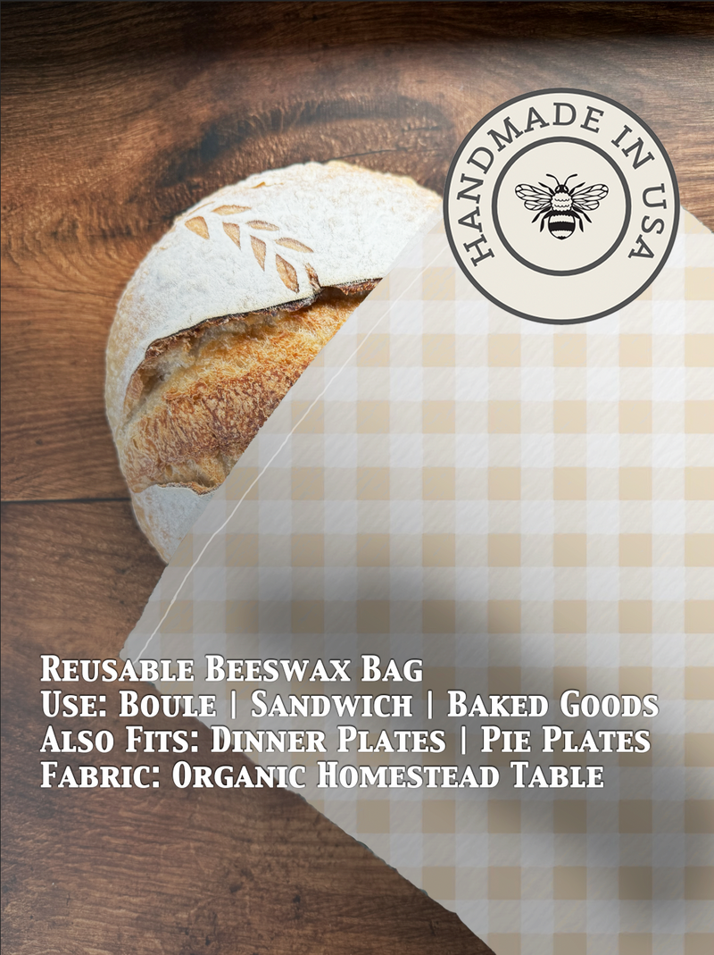 Beeswax Bread Bag | Reusable Cotton Food Storage Bag-zoom-