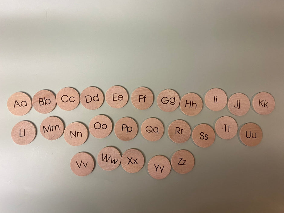Wooden ABC & Number Discs | Alphabet Learning Set - Aware House