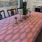Nantucket Stripe Tablecloth in Holiday Pink