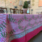 Nantucket Stripe Tablecloth in Holiday Pink