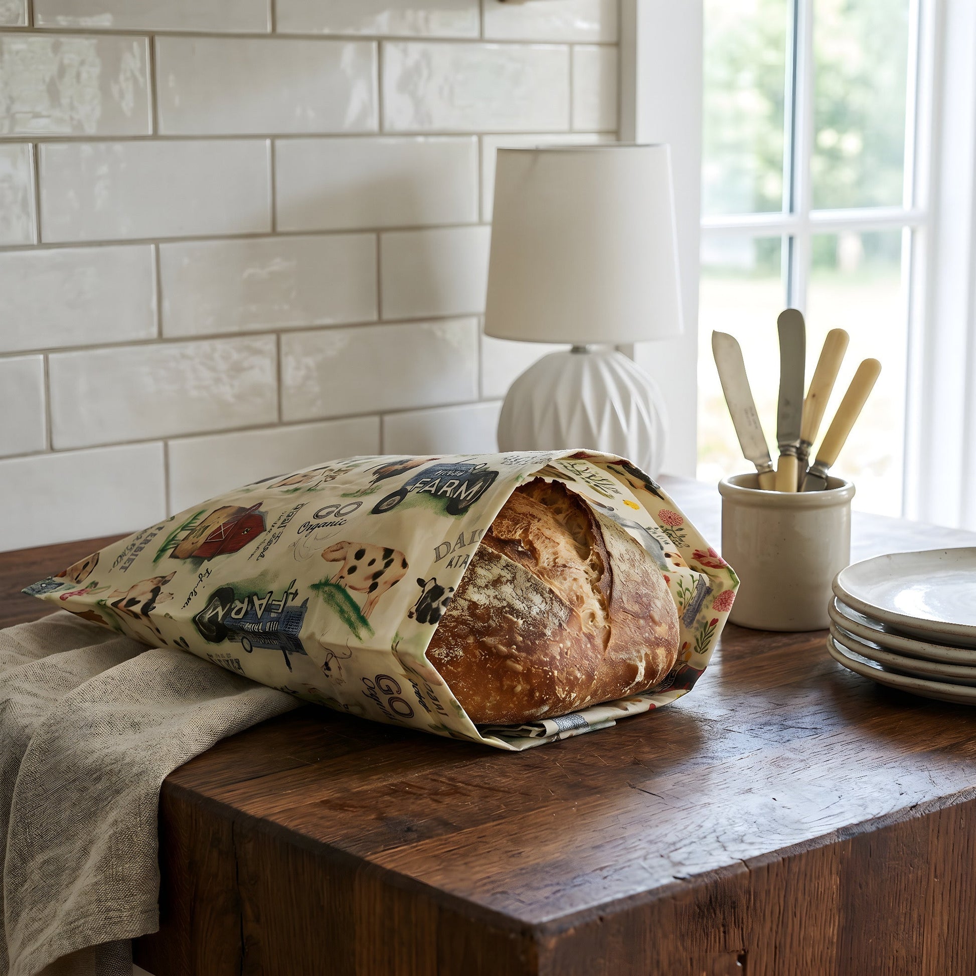 Beeswax Bread Bag | Reusable Cotton Food Storage Bag-2