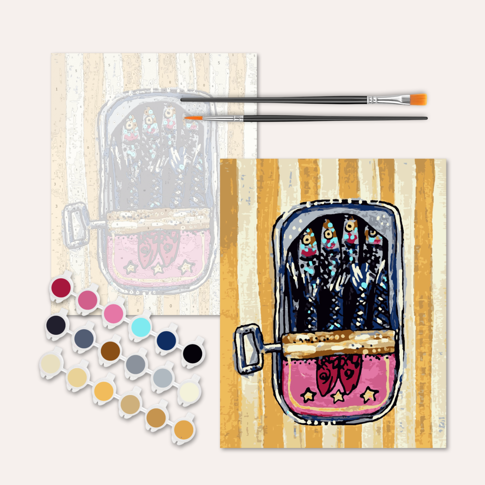 Sardines Paint by Numbers Kit