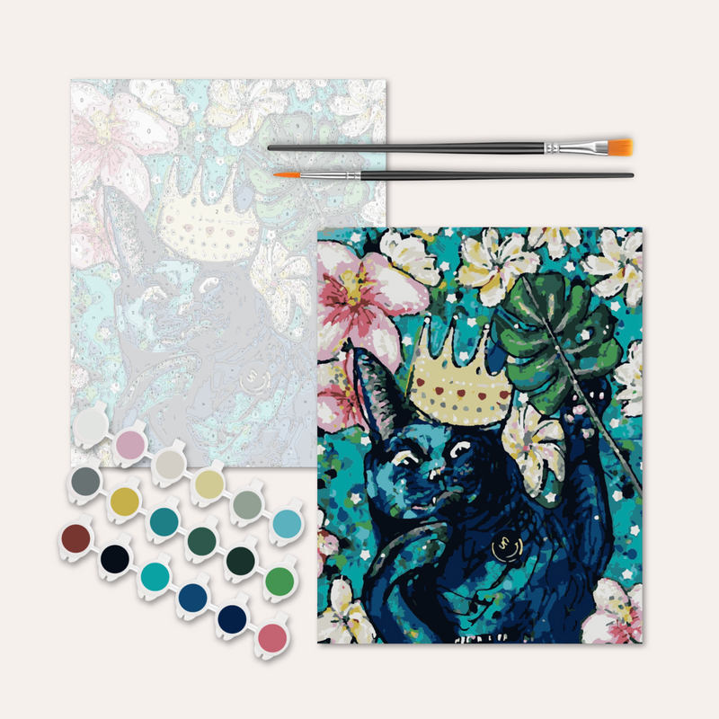 Flower The King Cat Paint by Numbers Kit-zoom-