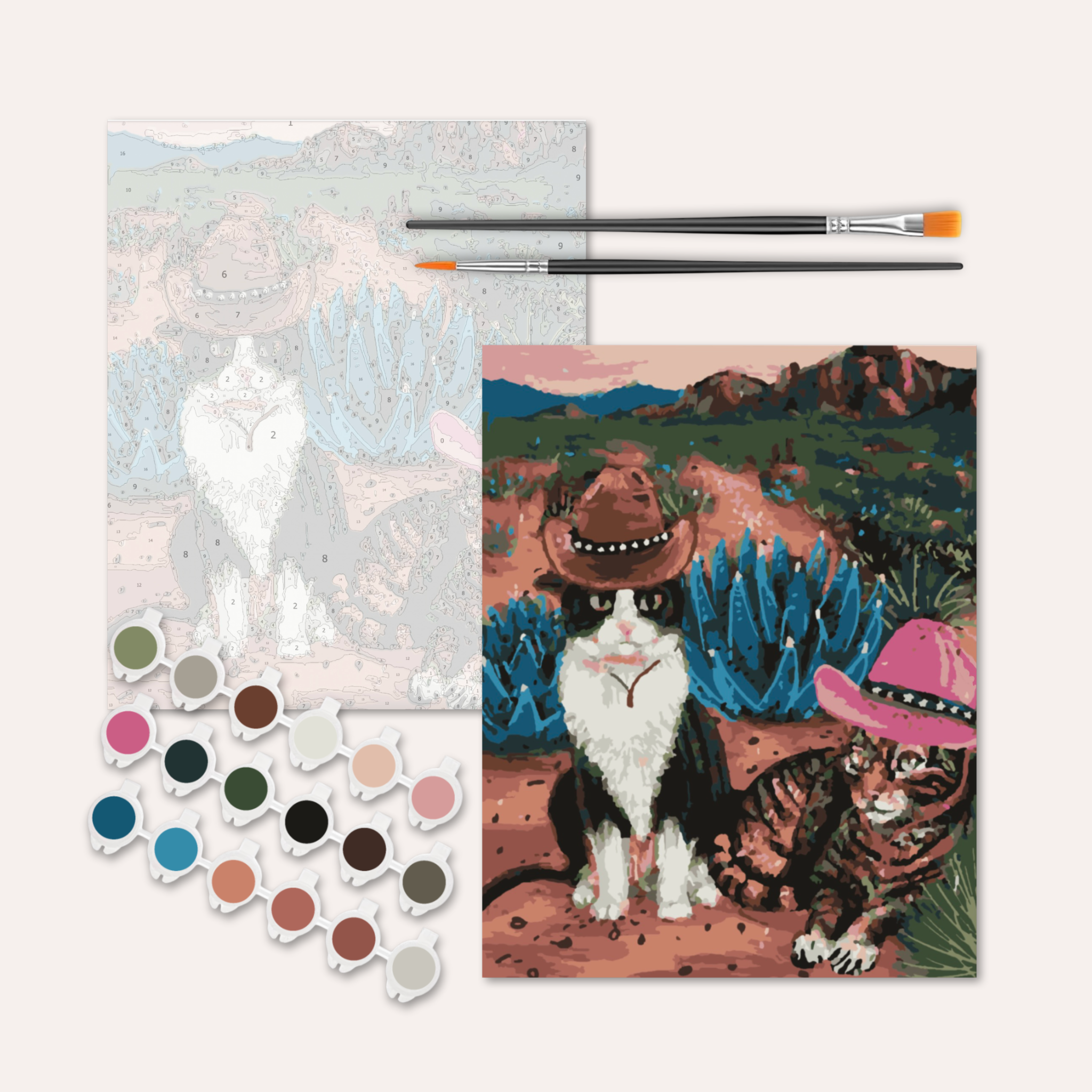 Cowboy Cats Paint by Numbers Kit