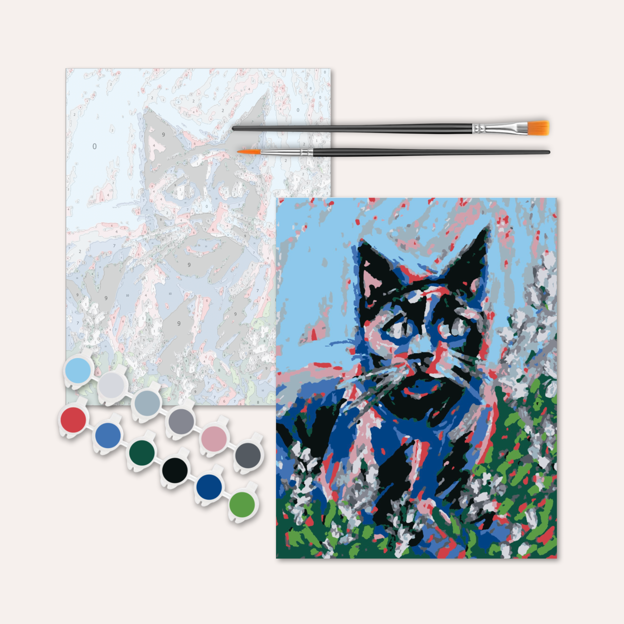 Lilac Cat Paint by Numbers Kit