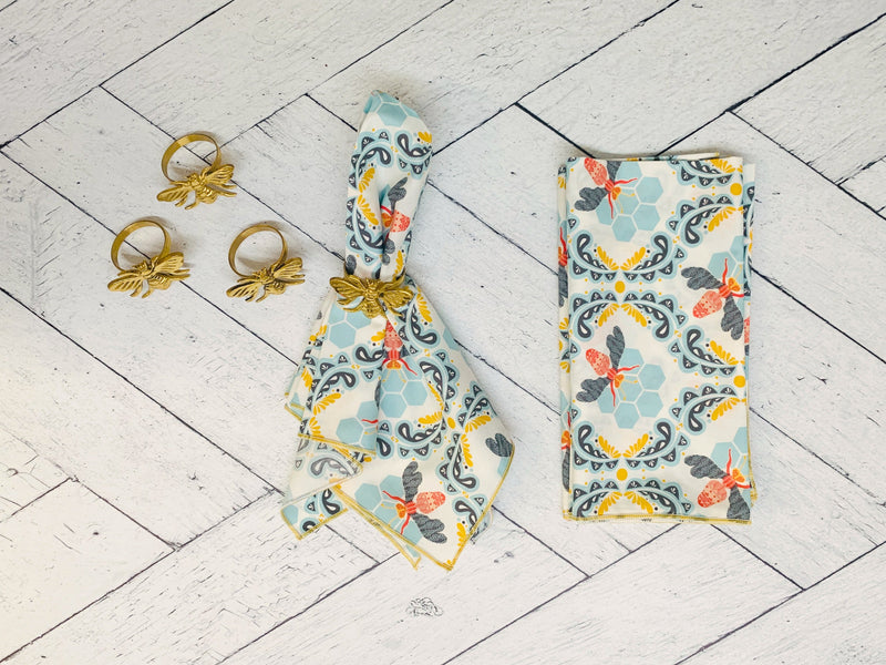 Honey Bee Cloth Napkins | Set of Four-zoom-