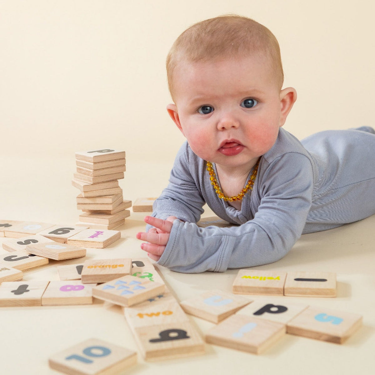 Wooden Learning Magnetic Tiles | ABCs, Colors & Counting Set - Aware House - Miller Boys Vintage Toys -