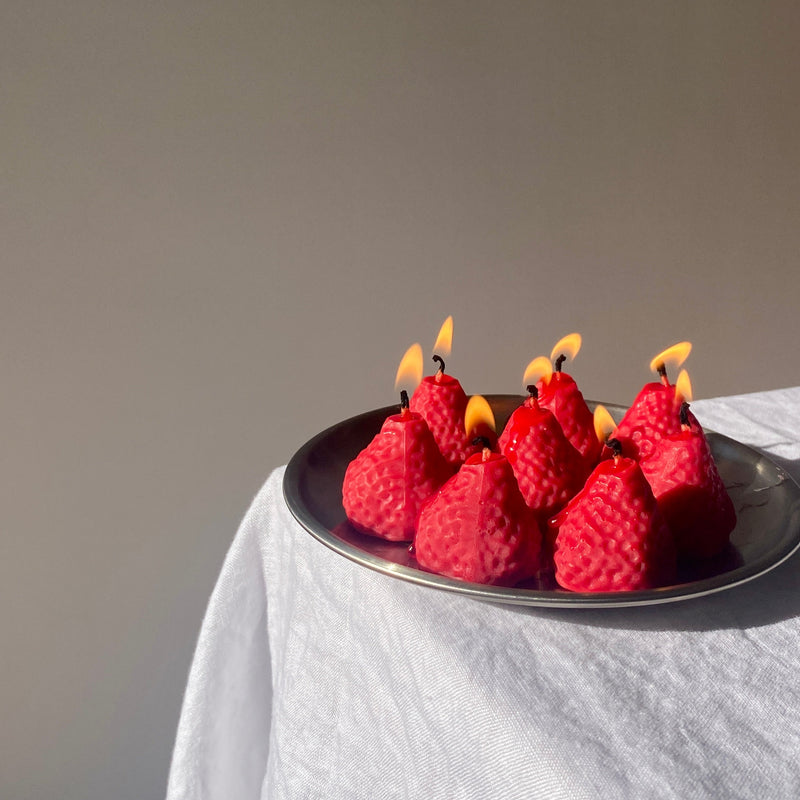 Strawberry Candles | Pack of Eight-zoom-
