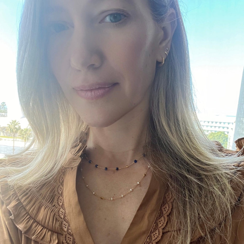 Margarita Chains - Lapis and Chalcedony - Aware House - PARKEN JEWELRY -