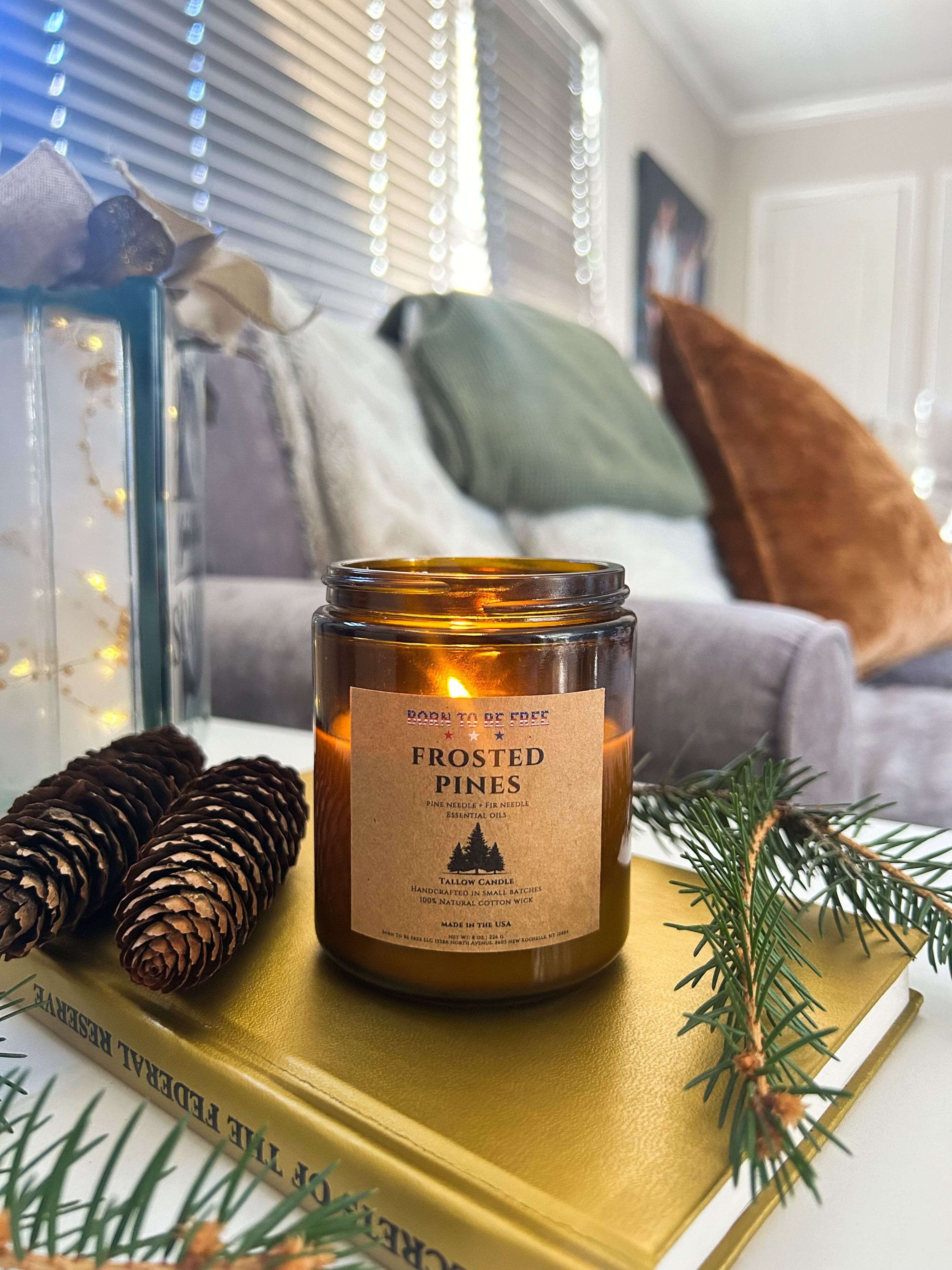 Frosted Pines Seasonal Tallow Candle-zoom-3