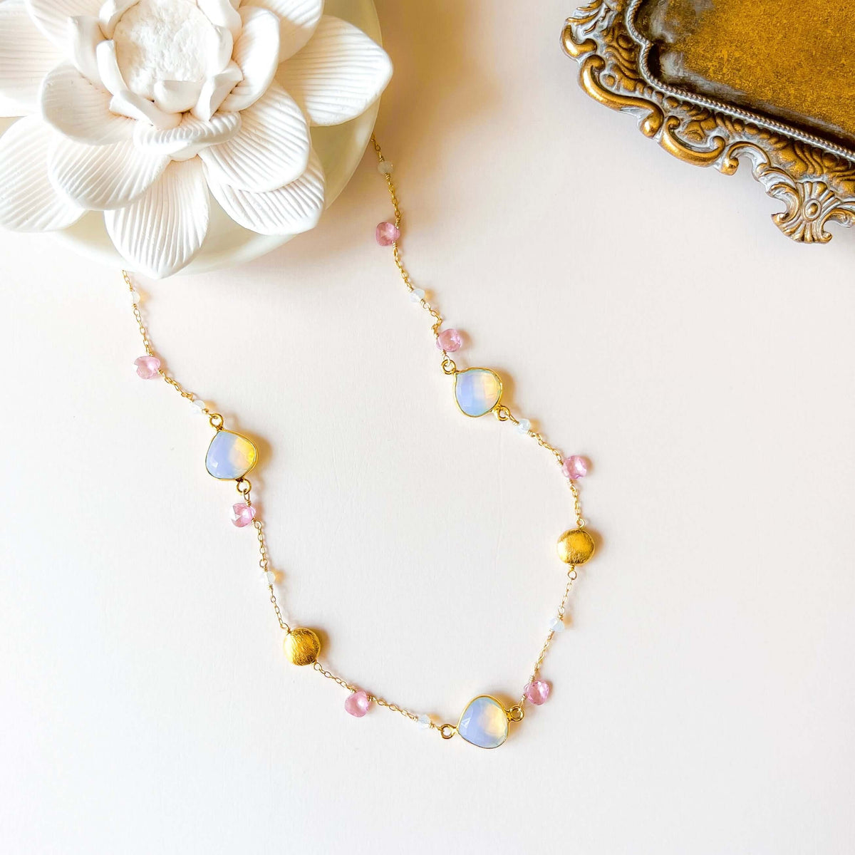 Opalite Gold Bezel Chain-2