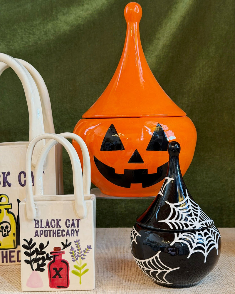 Jack-O'-Lantern Teardrop Jar in Tiki Orange-zoom-