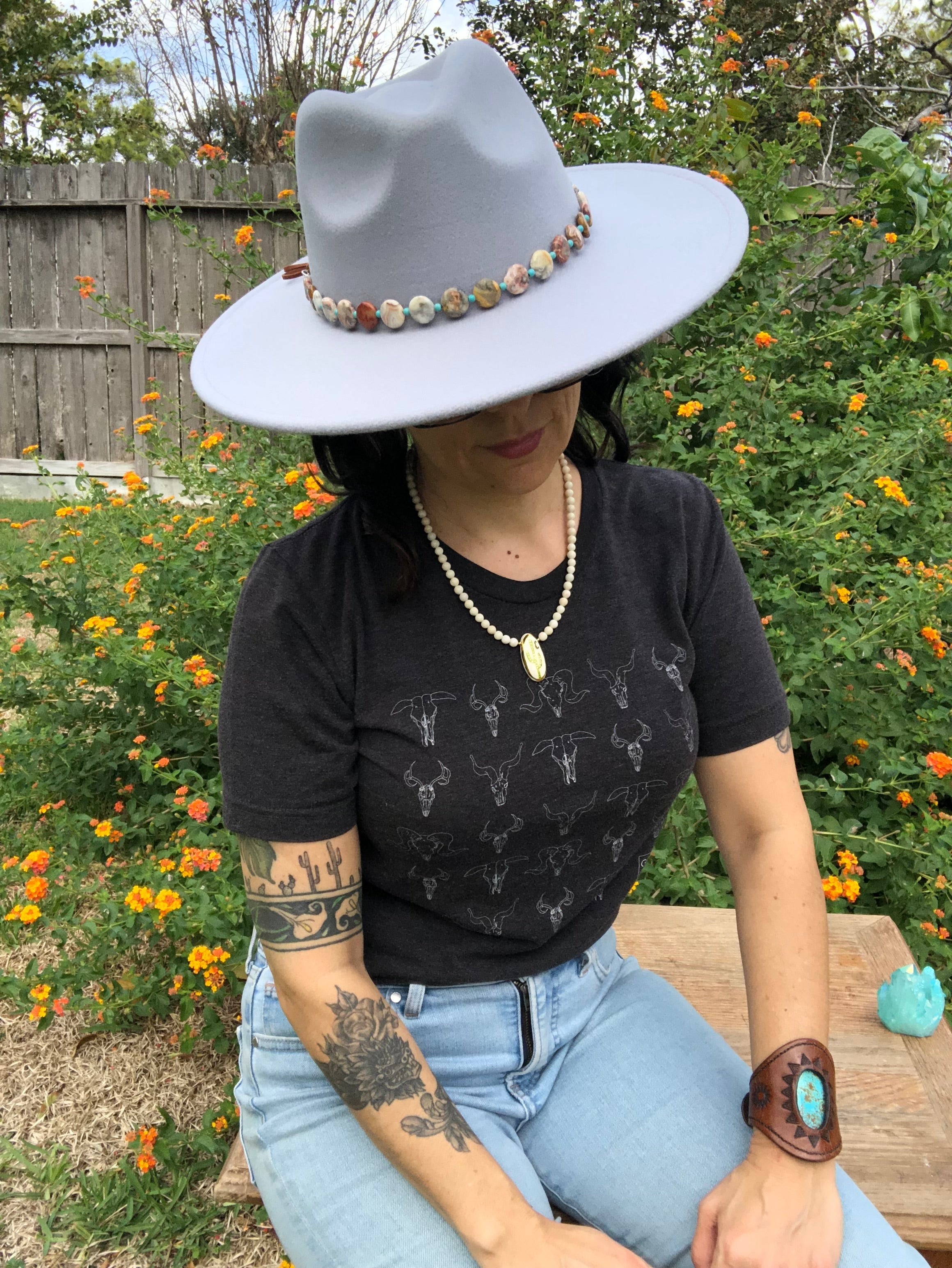 Crazy Lace Agate Hatband, Gemstone Hat Band-zoom-2