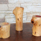Western Red Cedar Wooden Candle Holders Set of Three