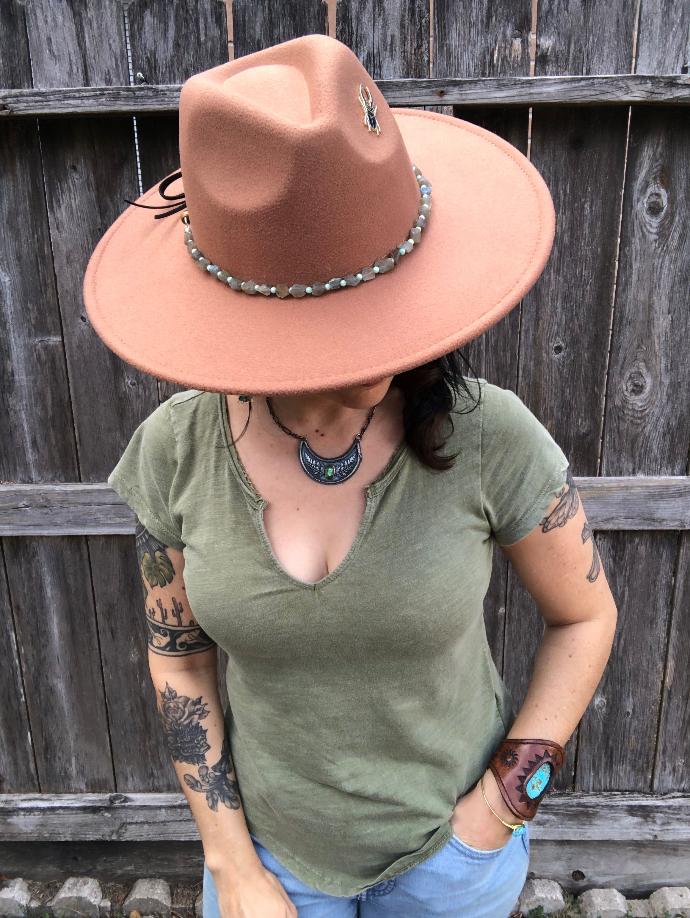 Crystal Labradorite & Amazonite Hatband-zoom-3