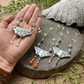 Celestial Ceramic Moth and Larimar Necklace