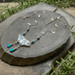 Celestial Ceramic Moth and Larimar Necklace